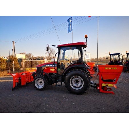 Zestaw komunalny LOVOL M504 z kabiną, pługiem Strzałka 2,0m i piaskarką