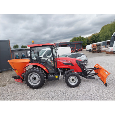 Zestaw komunalny LOVOL M404 + pług mocowany bezpośrednio z piaskarką lej